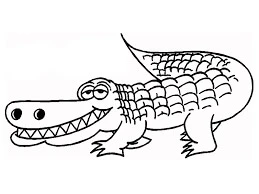 Alligator boyama sayfası – eğlenceli etkinlik, el becerilerini geliştirir