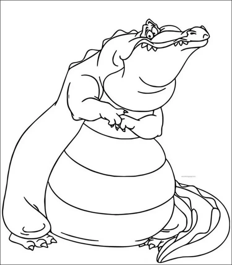 Alligator boyama sayfası – okul öncesi, evde etkinlik