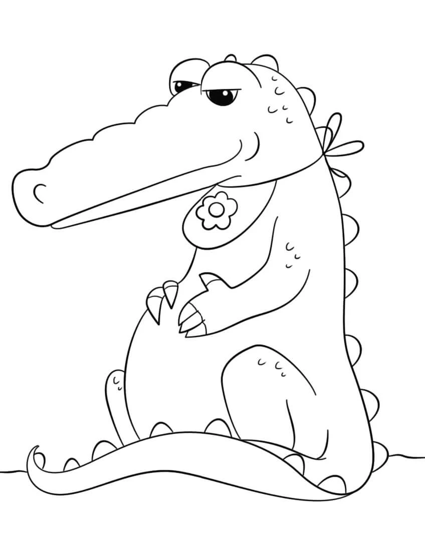 Alligator boyama sayfası – keyifli zaman, renkli çizimler