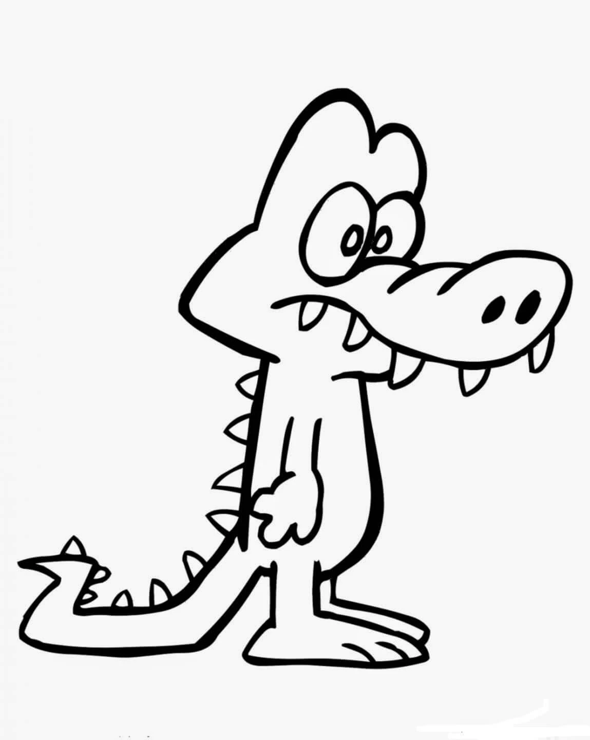Alligator boyama sayfası – çocuk aktivitesi, PDF indir