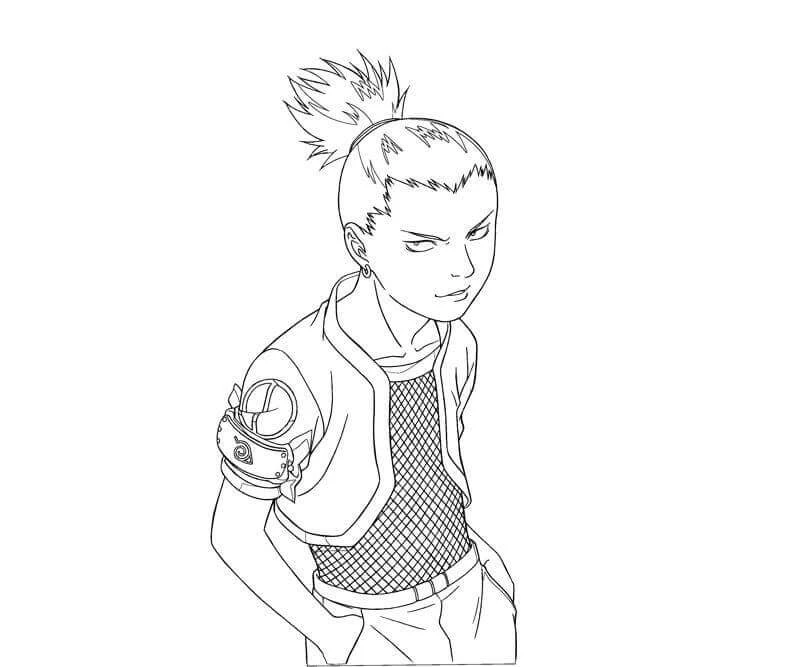 Shikamaru boyama sayfası – renkli çizimler, okul öncesi