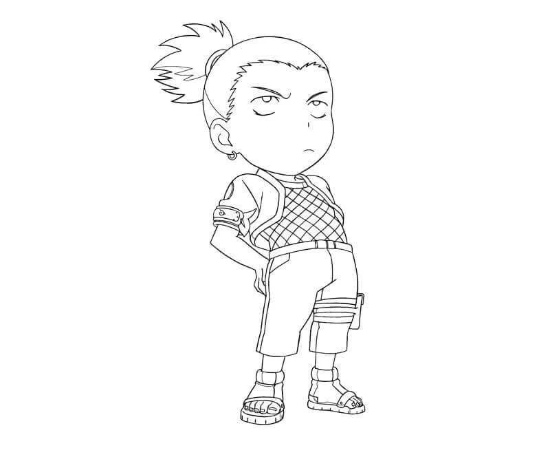 Shikamaru boyama sayfası – PDF indir, sevimli karakter