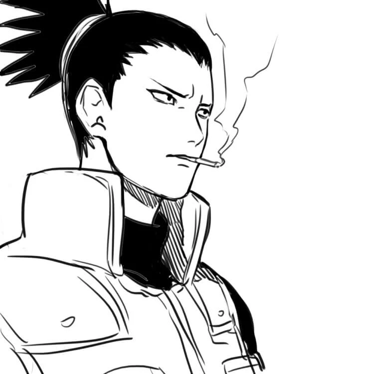 Shikamaru boyama sayfası – eğitici aktivite, yaratıcılık