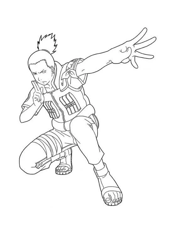 Shikamaru boyama sayfası – el becerilerini geliştirir, boyama çalışması