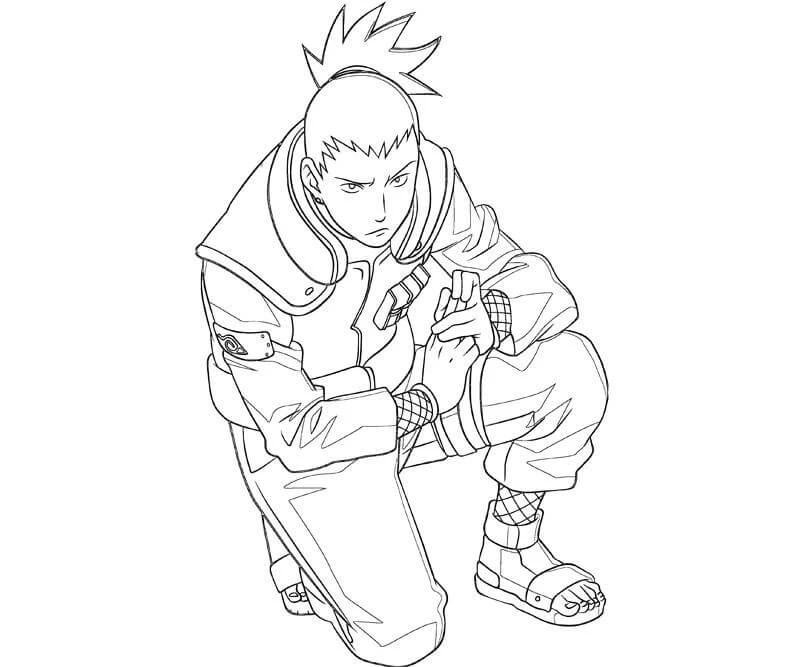 Shikamaru boyama sayfası – keyifli zaman, renkli çizimler