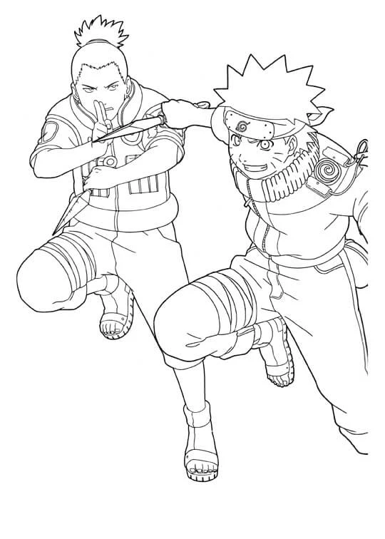 Shikamaru boyama sayfası – renkli çizimler, okul öncesi