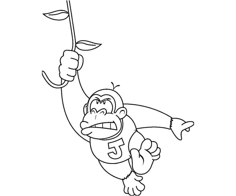 Donkey Kong boyama sayfası – ücretsiz yazdır, boyama etkinliği