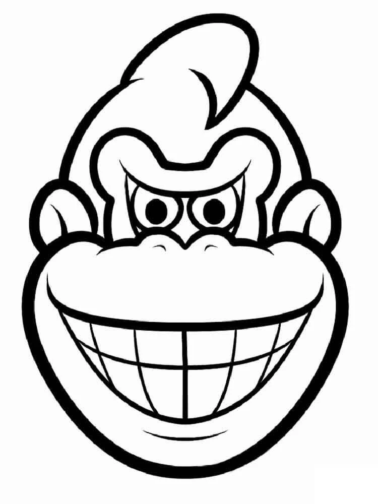 Donkey Kong boyama sayfası – çocuklar için, çizgi film temalı