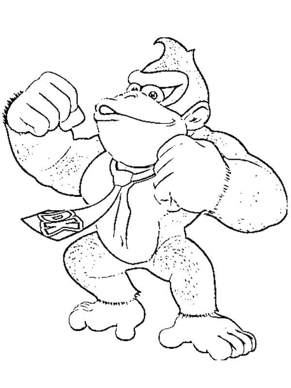 Donkey Kong boyama sayfası – yaratıcılığı geliştirir, keyifli zaman