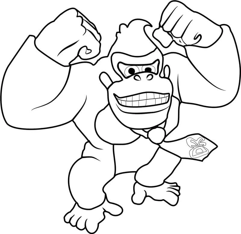 Donkey Kong boyama sayfası – el becerilerini geliştirir, boyama çalışması