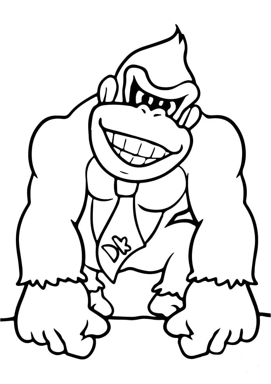 Donkey Kong boyama sayfası – keyifli zaman, renkli çizimler