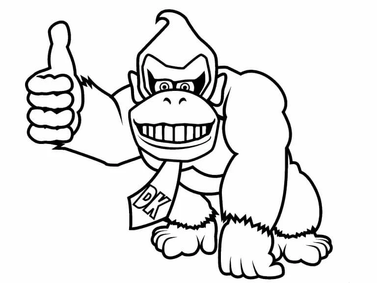 Donkey Kong boyama sayfası – evde etkinlik, ücretsiz yazdır
