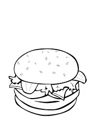 Hamburger boyama sayfası – eğitici aktivite, yaratıcılık