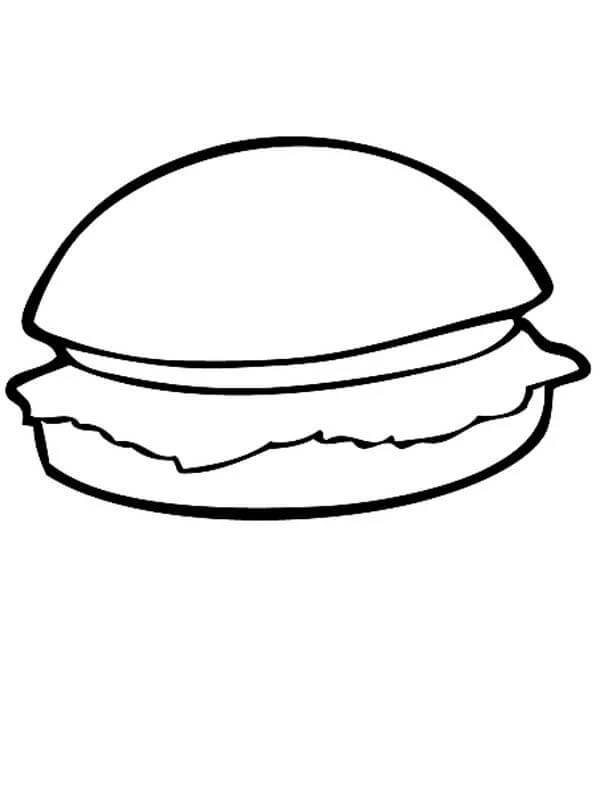 Hamburger boyama sayfası – renkli çizimler, okul öncesi