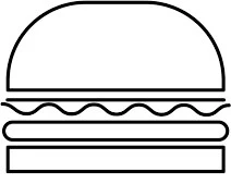 Hamburger boyama sayfası – PDF indir, sevimli karakter