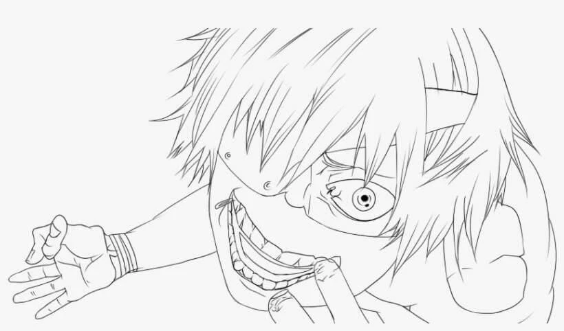 Tokyo Ghoul boyama sayfası – kolay boyama, eğitici aktivite