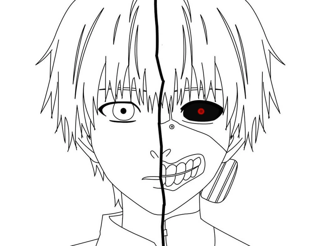 Tokyo Ghoul boyama sayfası – yaratıcılığı geliştirir, keyifli zaman