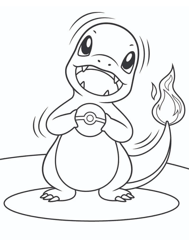 Pokeball boyama sayfası – çocuklar için, çizgi film temalı