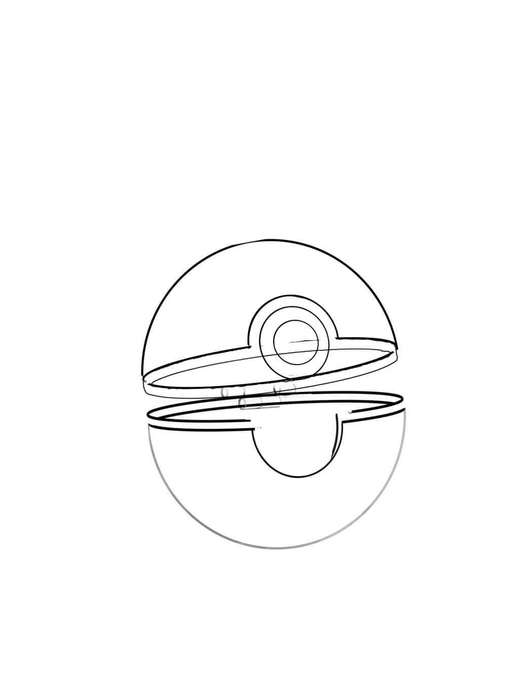 Pokeball boyama sayfası – çocuk aktivitesi, PDF indir
