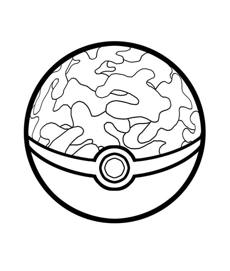 Pokeball boyama sayfası – kolay boyama, eğitici aktivite