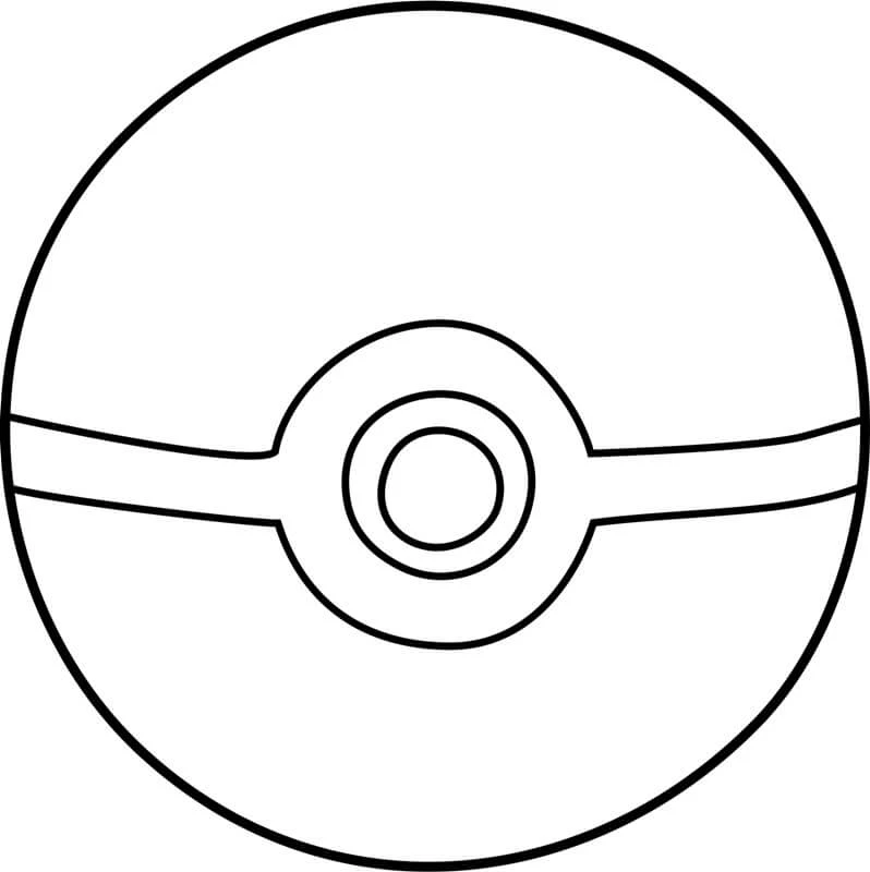 Pokeball boyama sayfası – eğlenceli etkinlik, el becerilerini geliştirir