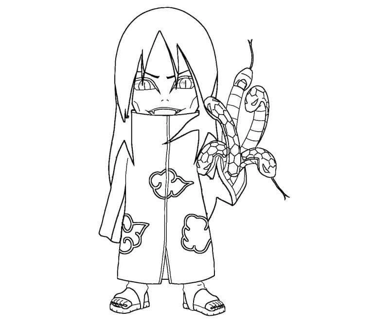 Orochimaru boyama sayfası – ücretsiz yazdır, boyama etkinliği
