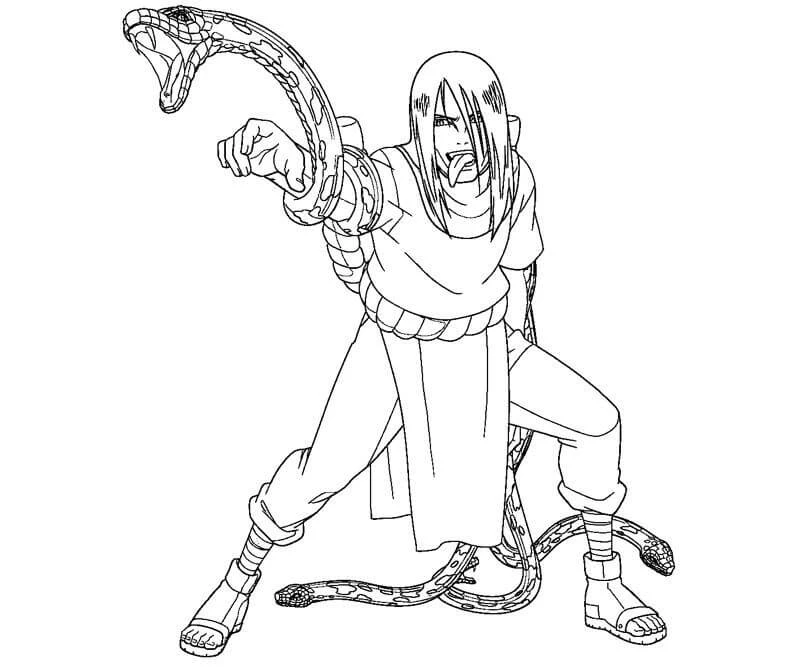 Orochimaru boyama sayfası – okul öncesi, evde etkinlik