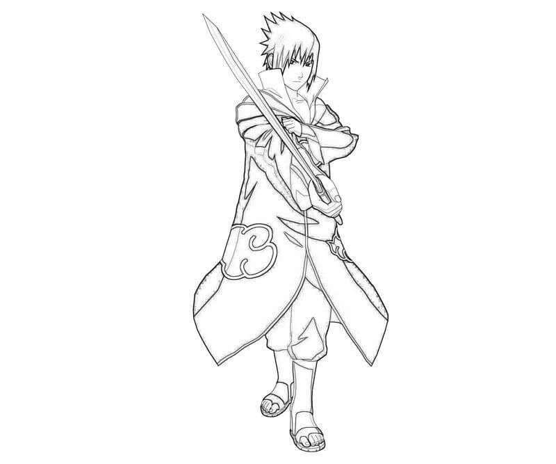 Sasuke boyama sayfası – boyama çalışması, yaratıcılığı geliştirir
