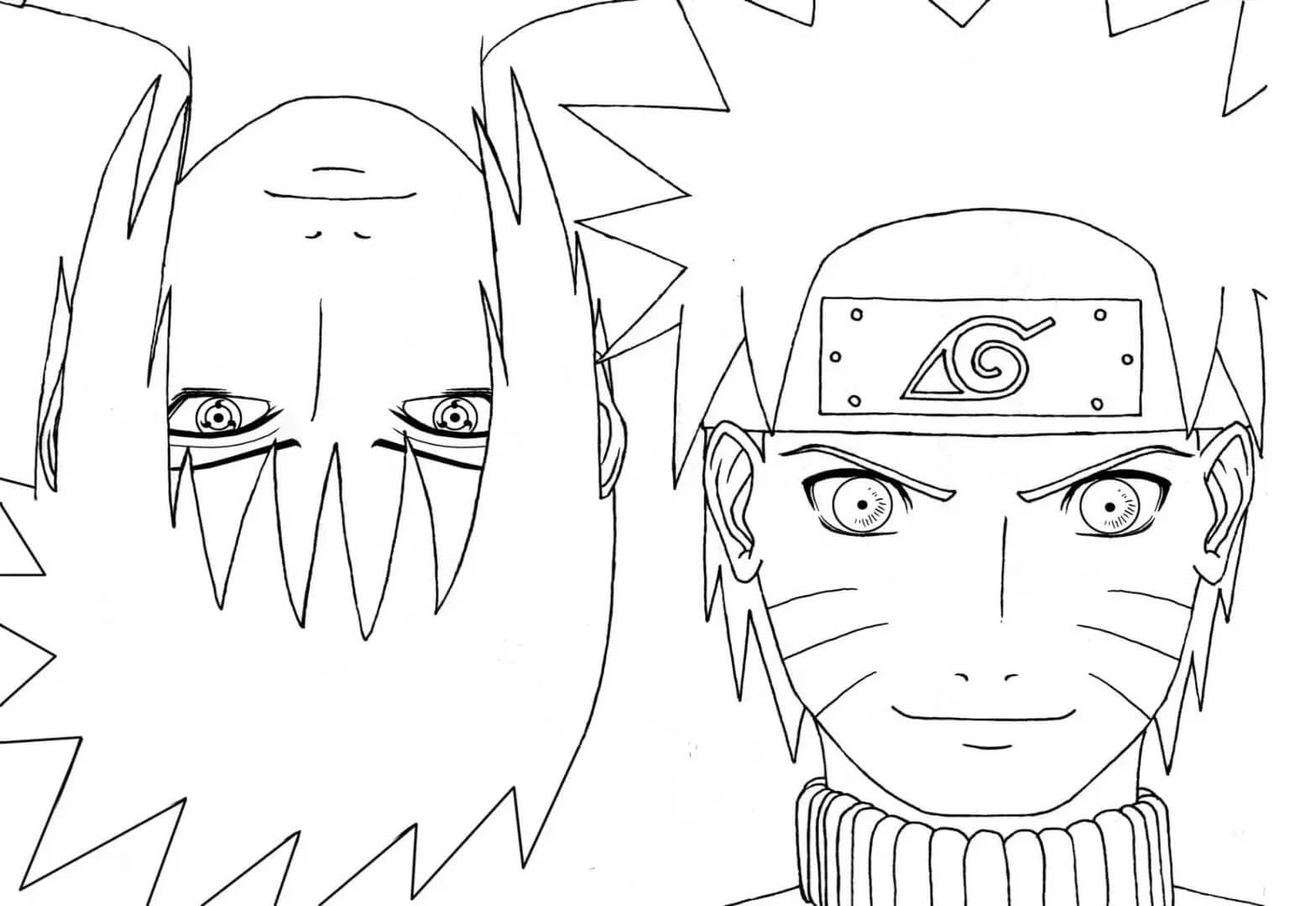 Sasuke boyama sayfası – renkli çizimler, okul öncesi