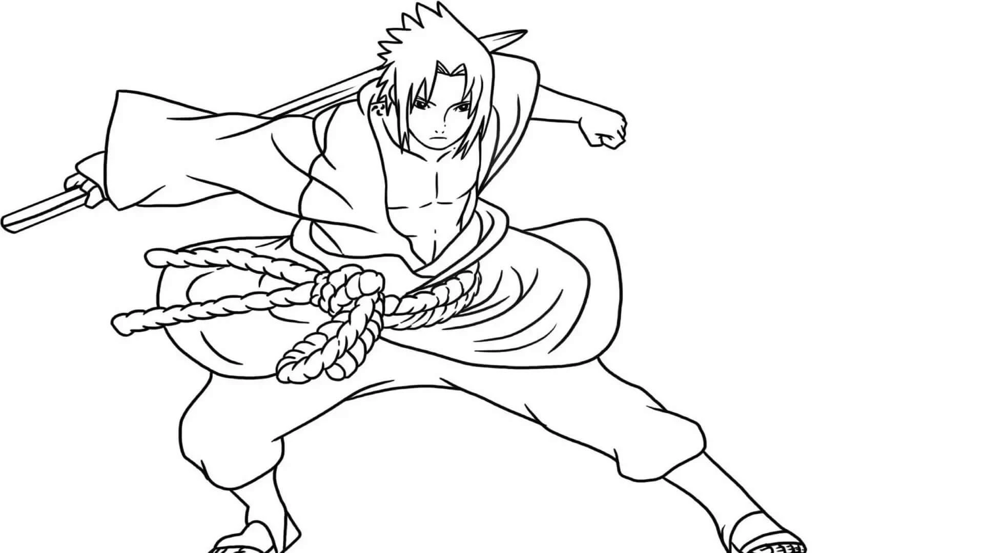 Sasuke boyama sayfası – okul öncesi, evde etkinlik