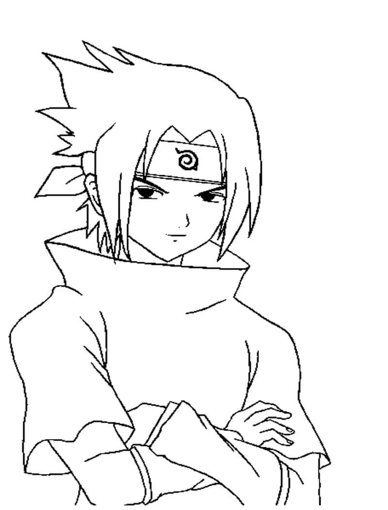 Sasuke boyama sayfası – çocuk aktivitesi, PDF indir