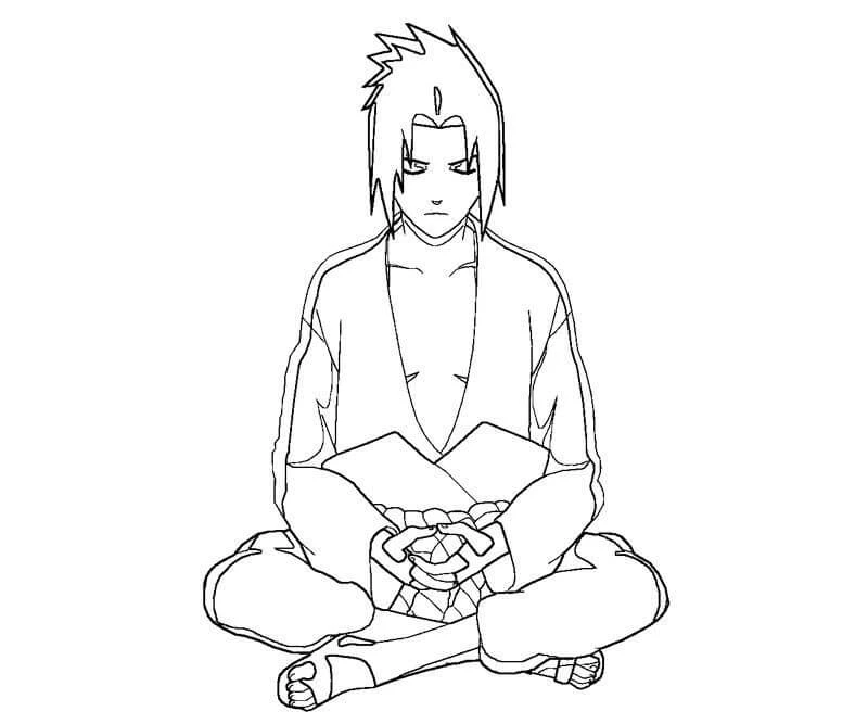 Sasuke boyama sayfası – PDF indir, sevimli karakter
