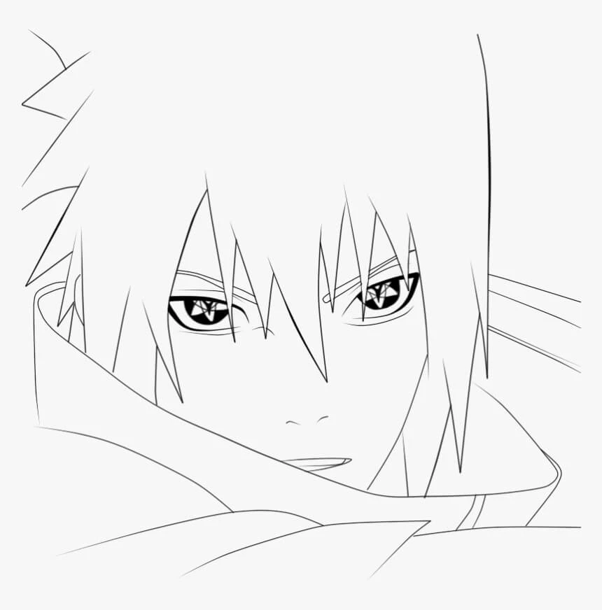 Sasuke boyama sayfası – kolay boyama, eğitici aktivite
