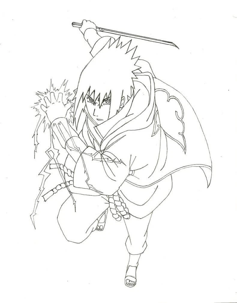 Sasuke boyama sayfası – okul öncesi, evde etkinlik