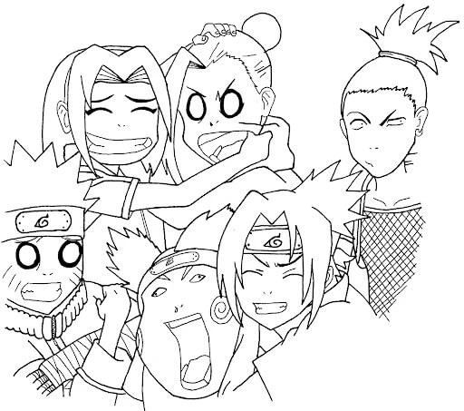 Sasuke boyama sayfası – boyama etkinliği, çocuk aktivitesi