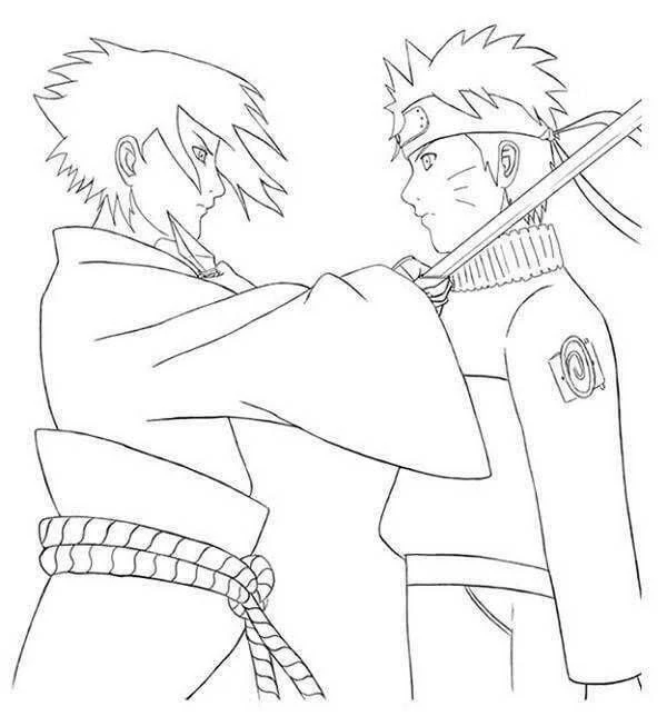Sasuke boyama sayfası – sevimli karakter, sanatsal çalışma