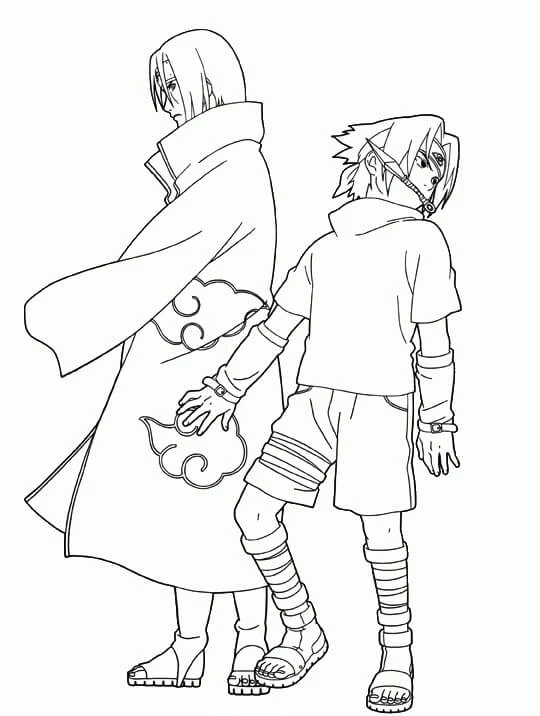 Sasuke boyama sayfası – çocuk aktivitesi, PDF indir
