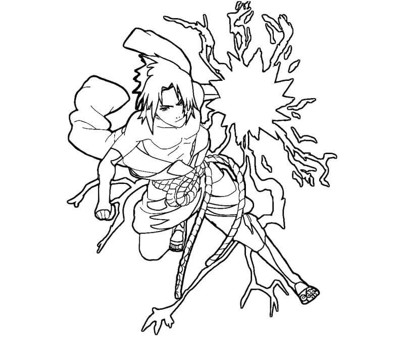 Sasuke boyama sayfası – boyama çalışması, yaratıcılığı geliştirir