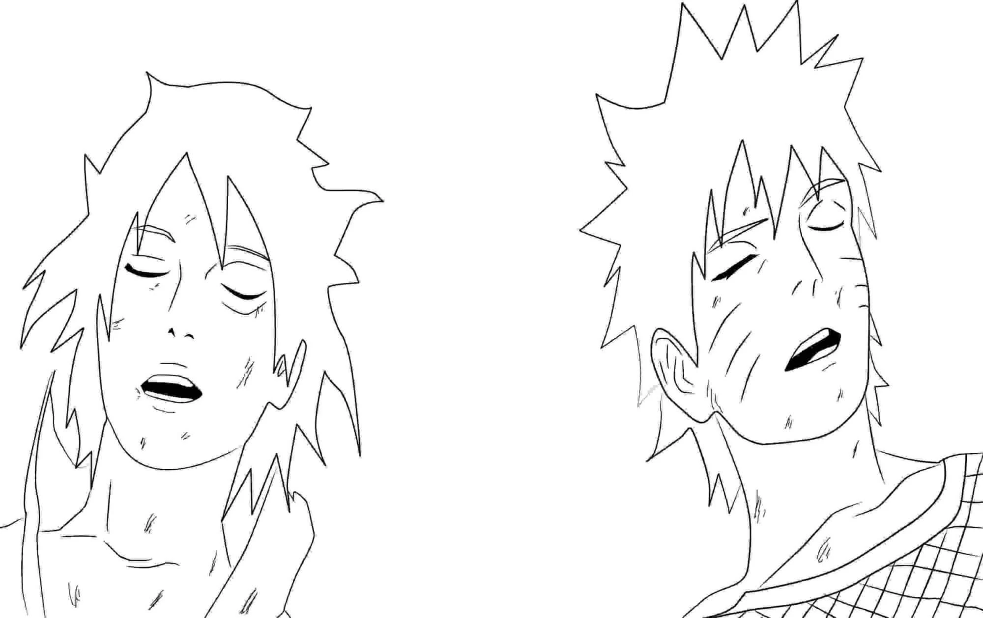Sasuke boyama sayfası – renkli çizimler, okul öncesi