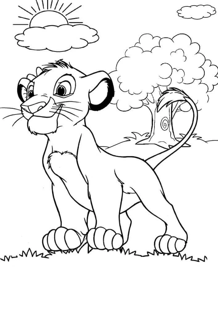 Simba boyama sayfası – eğitici aktivite, yaratıcılık