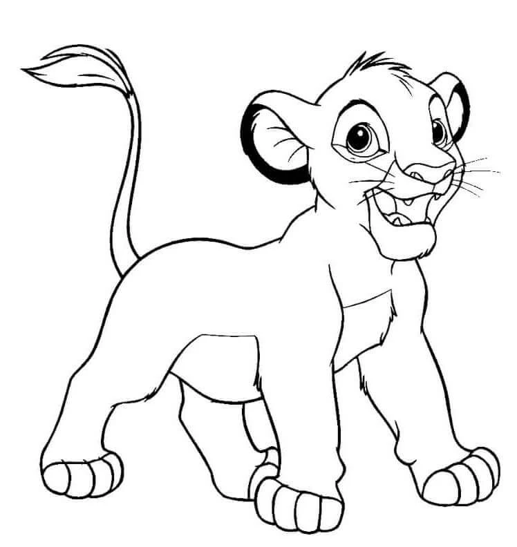 Simba boyama sayfası – el becerilerini geliştirir, boyama çalışması