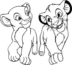 Simba boyama sayfası – çocuk aktivitesi, PDF indir