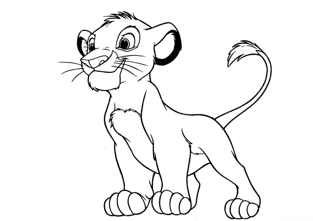 Simba boyama sayfası – yaratıcılığı geliştirir, keyifli zaman