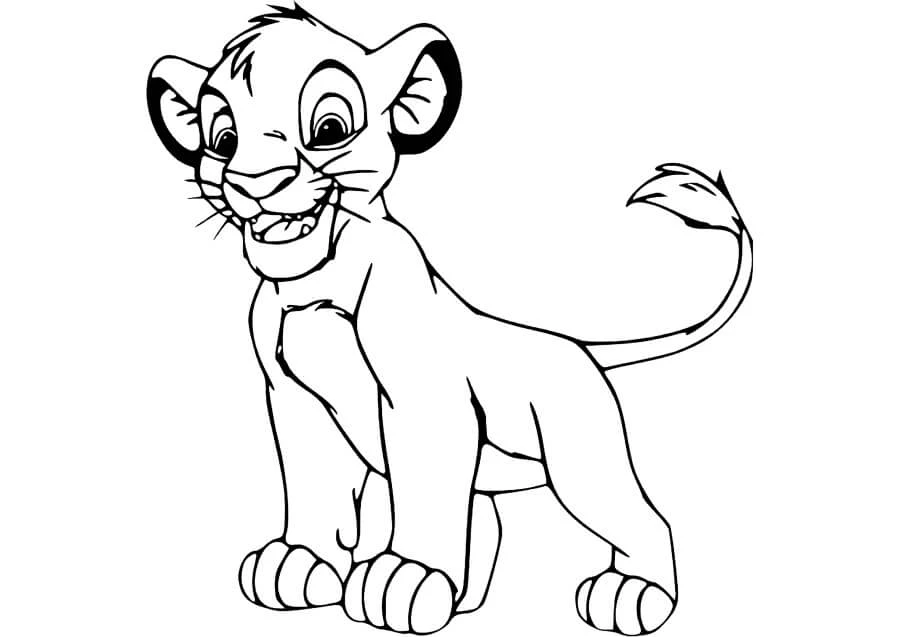 Simba boyama sayfası – okul öncesi, evde etkinlik