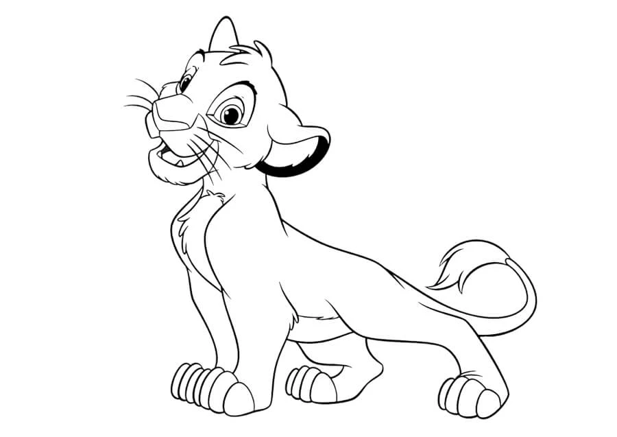 Simba boyama sayfası – sevimli karakter, sanatsal çalışma