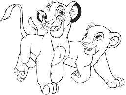 Simba boyama sayfası – çocuk aktivitesi, PDF indir