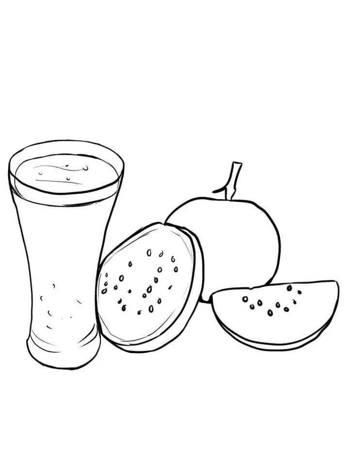Guava boyama sayfası – sanatsal çalışma, çocuklar için