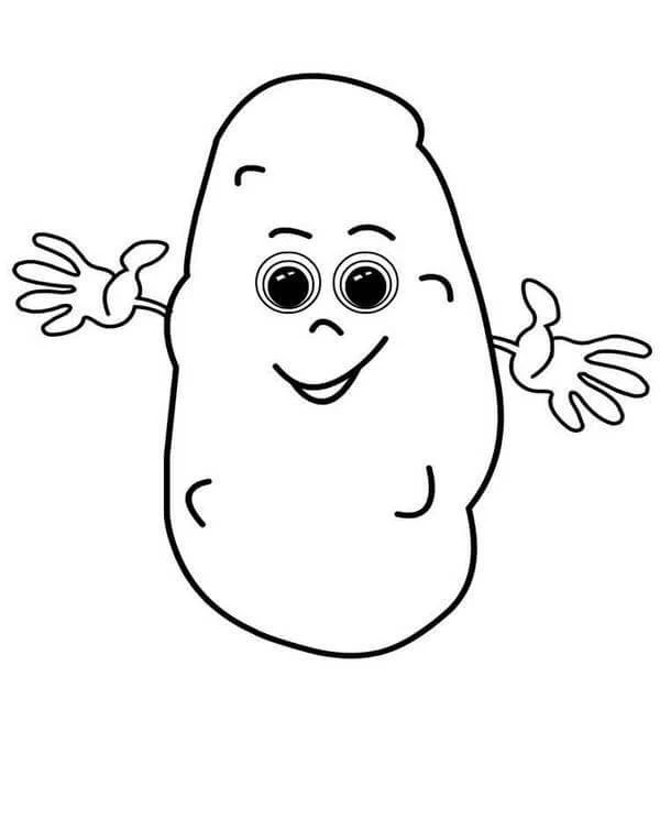Patates boyama sayfası – eğlenceli etkinlik, el becerilerini geliştirir