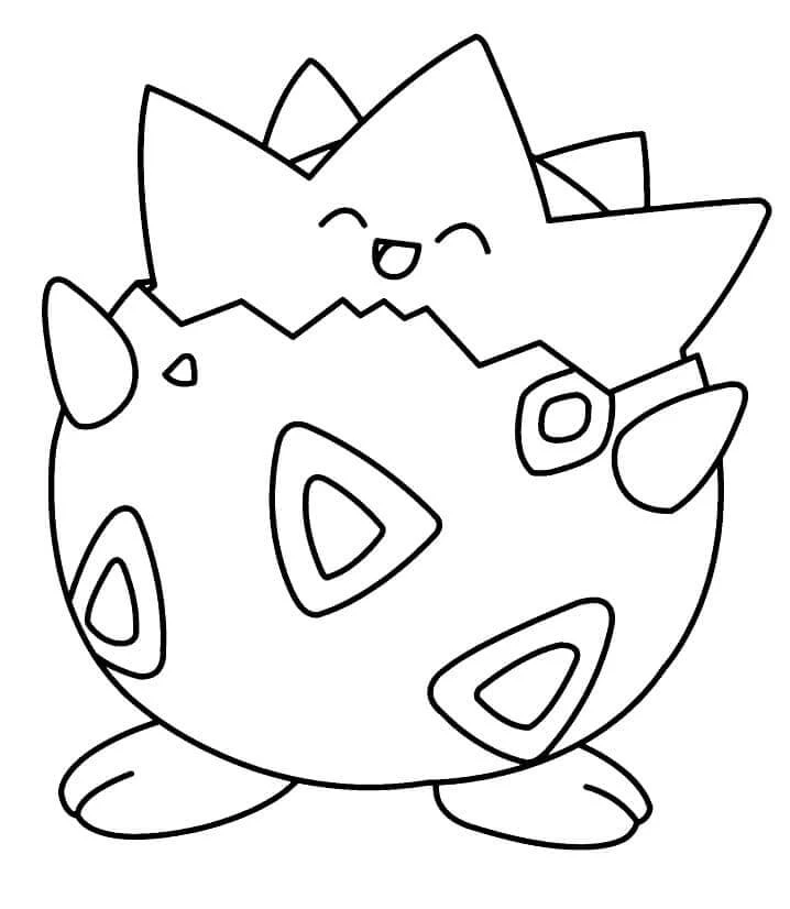 Togepi boyama sayfası – PDF indir, sevimli karakter