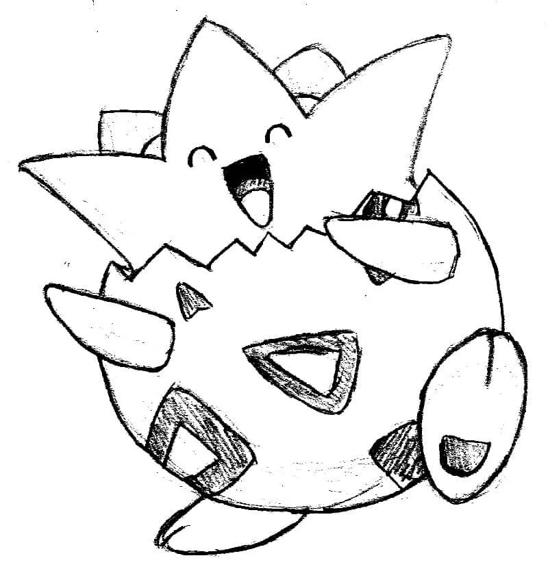 Togepi boyama sayfası – çocuk aktivitesi, PDF indir